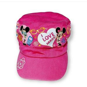 DISNEY PARKS Hat Cap Youth Adjustable Pink I Love Nerds Mickey & Friends Pink